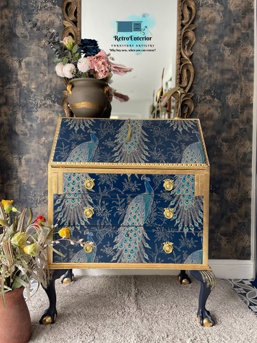 Blue and gold peacock style - and,