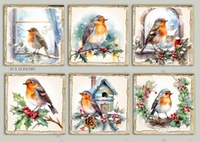 Robin bird card toppers for Cardmaking & Scrapbooking, Ephemera, Gift Tags