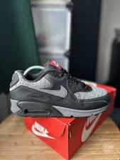 Size 8- Nike Air Max 90 Black Grey Woven 537384-065