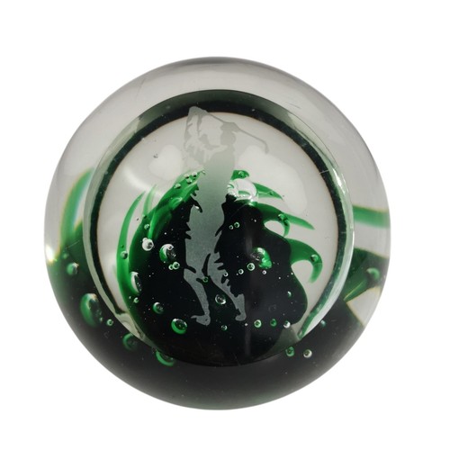 Golfer large glass - golfer, paperweight