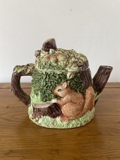 Vintage 1980s Decorative Teapot - Red Squirrels, The Village Teapot Annie Rowe