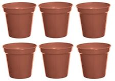 6 Large Plastic Plant Pot 17cm 7Inch Vegetable Cultivation Pot Terracotta Colour