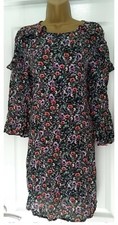 Monsoon Peony Green Multicoloured Floral Print Dress Size 12