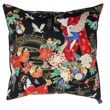 Geisha Girl Cushion Cover Decorative Trendy Case fits 18" x 18" oshiroi kimono