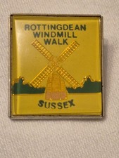 Vintage  pin badge for the Rottingdean Windmill Walk in Sussex
