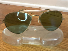 Vintage Aviator Sunglasses with Plastic Case - WWII ERA? Military Landgirl Style
