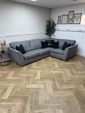 Grey ScS Full Back L Shape Sofa - Delivery Available