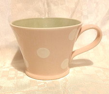Susie Watson Designs Pink White Spot Conical Mug. Dishwasher & Microwave Safe.