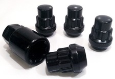 Black wheel locking nuts bolts