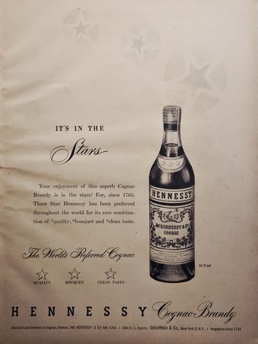 1947 hennessy cognac brandy - hennessy,