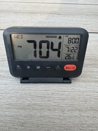 Travel alarm clock - travel, black