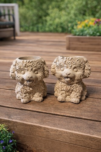 Set handmade concrete dog - 2,