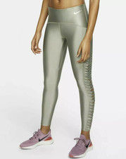 NIKE POWER SPEED TIGHT RUNNING RUFFLED TIGHTS JADE STONE CI9485-371 WOMEN S