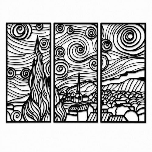 Van gogh starry - van, metal