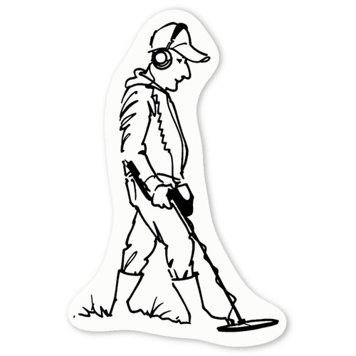 Metal detector man white - man',