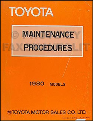 1980 toyota maintenance - toyota, manual