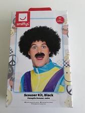 FANCY DRESS COSTUME BLACK CURLY WIG 80' S RETRO SCOUSER FUN PARTY ACCESSORY