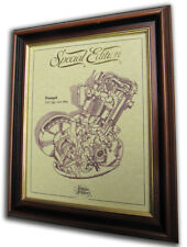 Triumph 1953 Tiger Cub 200cc Engine Motorcycle Gold Leaf Print