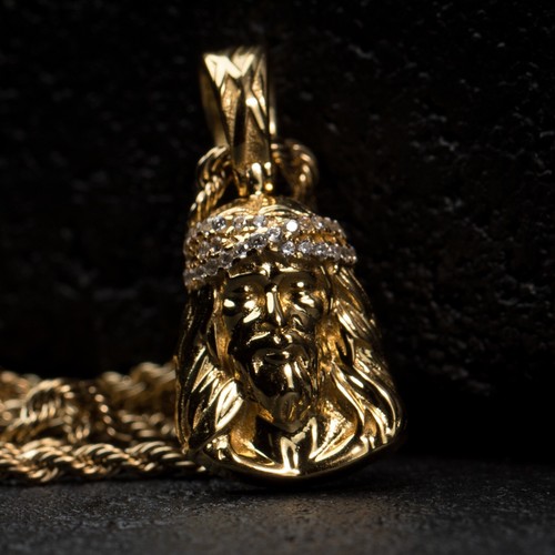 Gold plated iced small hip - iced, cz