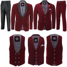 Mens Maroon Velvet Vintage 3