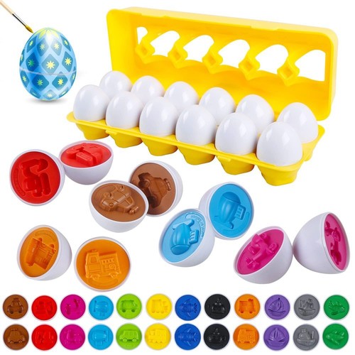 12pcs color easter matching - easter,