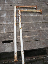 Pair of reclaimed cast iron floor standing Belfast sink brackets #1