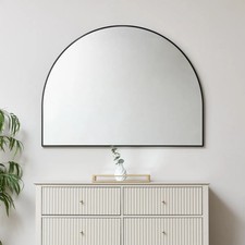 Large Black Arched Wall Mirror