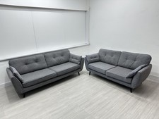 Dfs 4+3 Seater French Connection Zinc Dark Grey Sofas