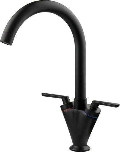Black kitchen sink tap - black, tap,
