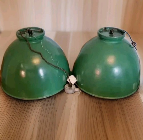 Pair vintage industrial green - pair,