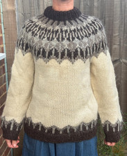 Vintage fairilse Wool knit jumper Norwegian Icelandic Chunky One size 10-12