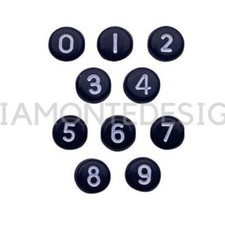 100 Pcs  7mm Black & White Number Beads Round Alphabet Style Kids Beading i194