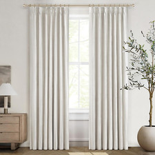 84" Birch Linen Pinch Pleat