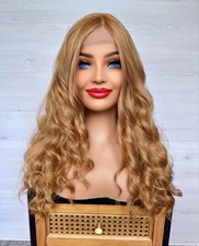 Ginger Copper Red Auburn Human Hair Blend Lace Front Wig Curly Soft 27
