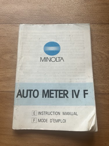 Manual for minolta - manual, meter