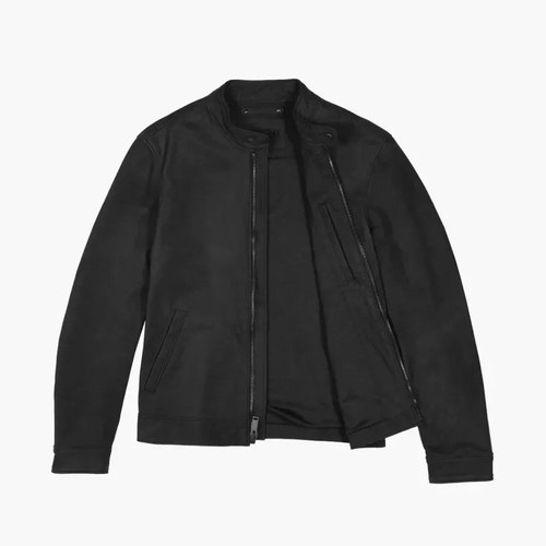 Men genuine black - black, matte