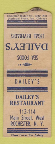 Matchbook cover dailey s - matchbook,