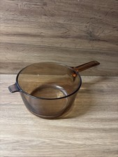 Vision Corning Pyrex 2.5L Amber Brown Glass Saucepan no Lid 21 cm sh9