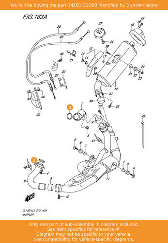 Suzuki gasket exhaust - suzuki, gasket,