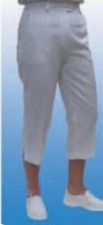Emsmorn Ladies White Cropped Bowls Trousers Size 22 Leg 20
