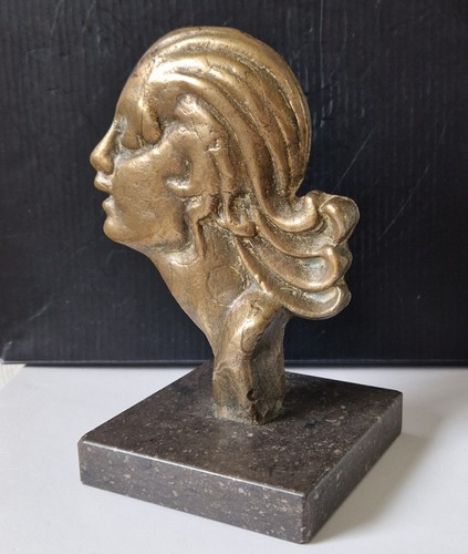 Art deco cast bronze girl - art,