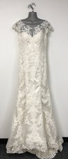 Justin Alexander 8794 White Ivory Lace Embroidered Detail Wedding Dress UK 10 ?
