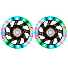 Ledtek Light Up LED 100mm Stunt Scooter Wheels - Pair - New - Black/Red/Green