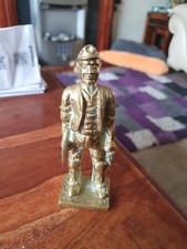 Solid Brass Miner Figure Statue Ornament