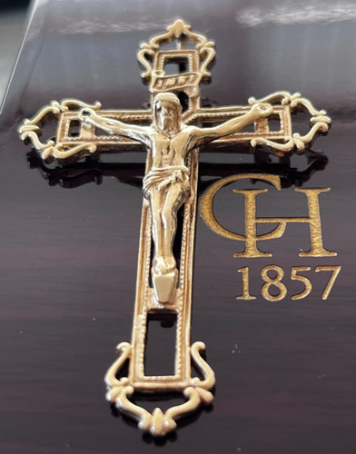 9ct gold large crucifix - large,