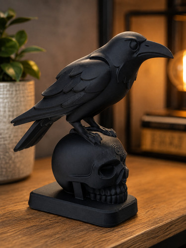 Gothic raven skull ornament - raven,