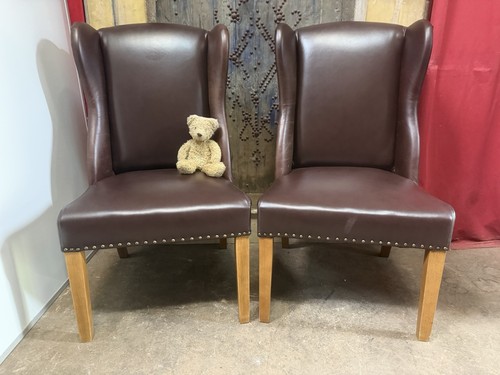 Pair brown real leather - of,