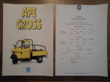 PIAGGIO APE CROSS orig c1995 Small Van Truck Sales Brochure + specs