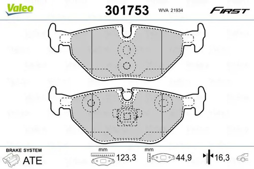 Brake pads rear axle - rear,