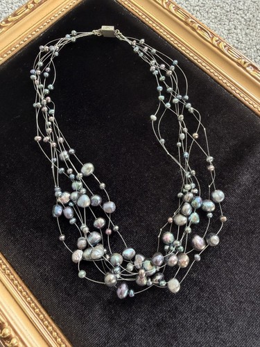 Real freshwater pearl grey - real,